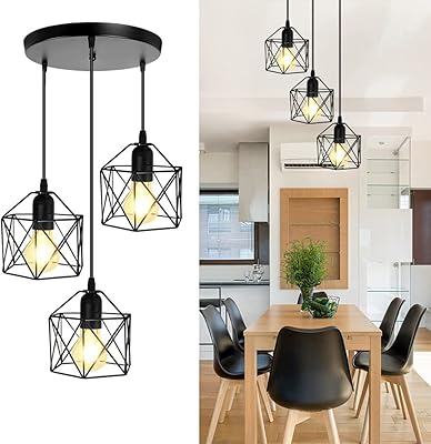 3 suspensions rustiques pour cuisine et îlot, suspension industrielle pour salle à manger chambre à coucher, plafonnier à cage en métal noir, culot e27, ampoules non incluses. Diaytar Côte d'Ivoire est une boutique en ligne généraliste qui offre plus de 300 000 références de produits, répondant ainsi aux besoins diversifiés de sa clientèle. Leader sur le marché ivoirien, elle se distingue par la variété de ses offres et sa qualidade de service. Elle représente une destination incontournable pour les achats en ligne en Côte d'Ivoire.