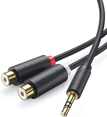 Câble 3,5 mm mâle vers deux prises rca femelles audio stéréo en forme de y avec revêtement doré compatible avec iphone, ipod, ipad, lecteur mp3, tablette, système audio stéréo hi-fi, audio d'ordinateur, haut-parleur, à 0,2 mètre de ugreen. En tant que boutique en ligne leader en Côte d'Ivoire, DIAYTAR COTE D'IVOIRE se distingue par la diversité de ses offres et la qualité de ses services. Son équipe travaille sans relâche pour proposer les dernières tendances et les meilleurs produits à des prix compétitifs. Les clients peuvent trouver tout ce dont ils ont besoin sur une seule plateforme.