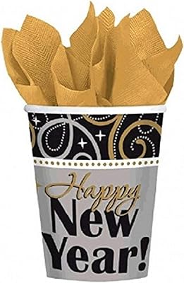 Amscan lot de 8 gobelets en papier scintillant et cadeaux de fête du