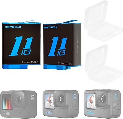 Batterie regic pour gopro hero 11 black/hero 10/hero 9 black, chargeur portable 3