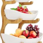 Assiette de fruits en céramique à 3 niveaux plateau de service de cuisine