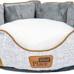 Lit amovible pour chien gigaway place, lit de luxe pour grands chiens, gris/blanc