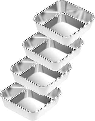 Ensemble de 4 moules à pâtisserie carrés gâteaux carrés hkj chef
