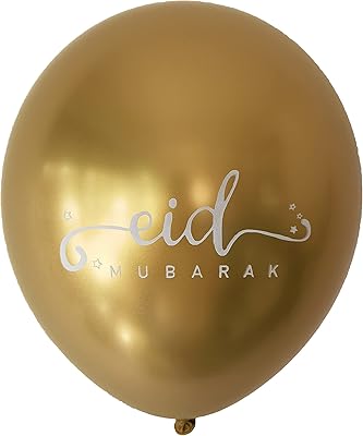 Lot de 10 ballons en latex imprimés eid mubarak (or chromé). DIAYTAR COTE D'IVOIRE, boutique en ligne généraliste, propose plus de 300000 références pour répondre à tous les besoins de ses clients. Avec sa gamme variée de produits, elle est devenue la boutique leader en Cote d'Ivoire. Elle offre une expérience d'achat en ligne pratique et sécurisée.