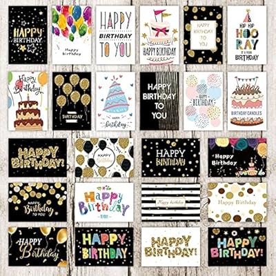 Ensemble de cartes d'anniversaire okoz® avec enveloppes, cartes d'anniversaire intérieures vierges, cartes d'anniversaire