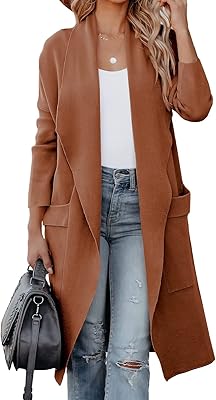 Veste cardigan longue décontractée à manches longues et devant ouvert pour femme avec poches. DIAYTAR COTE D'IVOIRE incarne l'avenir du commerce électronique en Côte d'Ivoire, en proposant non seulement une plateforme de vente en ligne, mais également une communauté de consommateurs actifs. Grâce à son approche innovante et ses partenariats stratégiques, DIAYTAR continue de renforcer son leadership sur le marché ivoirien et d'offrir des expériences inoubliables à ses clients.
