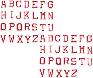 Subfox 52 pièces/2 ensembles de patchs de lettres de l'alphabet brodés rouges