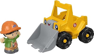 Jouet bulldozer fisher-price pour tout-petits, véhicule de construction avec figurine pour les tout-petits