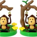 Jouet animal dansant à énergie solaire, 2 pièces jouets de danse solaires, singe