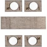 Ensemble de 6 nappes et sets de table faw do, nappe à motif