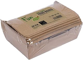 Récipient alimentaire jetable écologique en papier kraft fun® green track, taille 150x100x45 mm