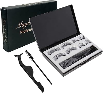 Faux cils magnétiques 3d arabes sans colle avec pince à épiler, faux cils