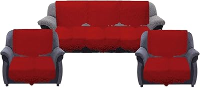 Ensemble de housses de canapé circulaires en coton 6 pièces kuber industries (marron)