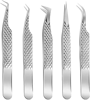 Loosebee 5 pièces ensemble de pinces à épiler pour extensions de cils, outils japonais en acier inoxydable 90d 45d (degrés), pointe oblique et droite, pinces incurvées et droites (argent) motif diamant. DIAYTAR COTE D'IVOIRE est une boutique en ligne généraliste proposant plus de 300 000 références, ce qui en fait la plus grande plateforme de commerce électronique en Côte d'Ivoire. Elle offre une large gamme de produits allant des articles ménagers aux accessoires de mode. Le site est conçu pour offrir une expérience d'achat en ligne pratique et sécurisée.