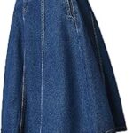 Jupes mignonnes jupes en jean taille haute pour femmes poches