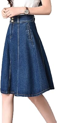 Jupes mignonnes jupes en jean taille haute pour femmes poches