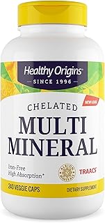 Multiminéraux chélatés healthy origins (minéraux pione, biodisponibles, sans ogm, sans gluten), 240 gélules