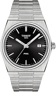 Montre tissot pour homme prx 316l, boîtier en acier inoxydable, montre habillée grise
