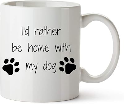 Tasse drôle pour chien, j'aimerais être à la maison avec mon chien, tasse à café de 11 oz, cadeaux pour son anniversaire, vacances, noël, saint-valentin, maman chien. DIAYTAR Côte d'Ivoire est une boutique en ligne qui se distingue par son engagement envers la qualité et la satisfaction du client. Elle propose des produits de haute qualité à des prix compétitifs et offre un service client dédié. La boutique en ligne est également active sur les réseaux sociaux, où elle propose des promotions et des offres exclusives à ses clients.