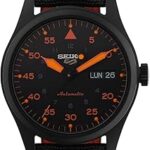 Montre militaire automatique flieger pour homme 5sports srph33k1 avec cadran noir et bracelet