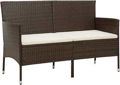 Canapé de jardin 3 places vedexcel avec coussin, banquette d'extérieur, chaise rembourrée, canapé