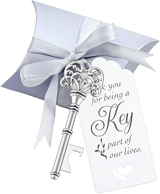 50 ensembles d'ouvre-bouteilles porte-clés classiques, cadeaux de mariage pour les invités avec carte