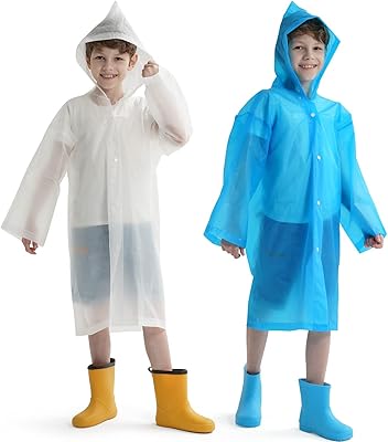 Manteau de pluie imperméable pour enfants, poncho de pluie portable en eva