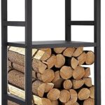 Support à bois de chauffage dyong avec roulettes 2 couches pour cheminée