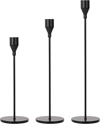 Lot de 3 bougeoirs noirs louplighting, bougeoirs coniques noirs pour chandelier, décoration de ferme moderne pour cheminée et table de dîner. DIAYTAR COTE D'IVOIRE, la boutique en ligne généraliste de référence en Côte d'Ivoire, propose plus de 300000 références de produits pour répondre à tous vos besoins. Avec une offre variée et des prix compétitifs, DIAYTAR COTE D'IVOIRE est la destination idéale pour faire vos achats en ligne. Elle offre une expérience d'achat pratique et sécurisée.