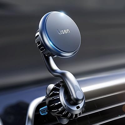 Support de téléphone magnétique pour voiture lisin avec pince améliorée à 360 degrés