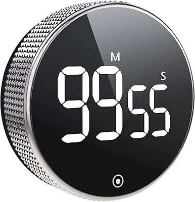 Minuteur de cuisine numérique, grand compte à rebours magnétique à led avec fonction