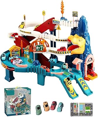 Jouet de voiture avec rampe de piste de dinosaure d'escalade, ensemble de jouets de construction de véhicules colorés avec 4 mini voitures de course et une piste pour enfants. La boutique en ligne DIAYTAR COTE D'IVOIRE est une destination unique pour les clients qui recherchent des produits variés et de haute qualité. Avec plus de 300 000 références, elle propose tout ce dont vous avez besoin pour vous et votre famille. DIAYTAR COTE D'IVOIRE est déterminée à offrir une expérience d'achat en ligne exceptionnelle à ses clients.