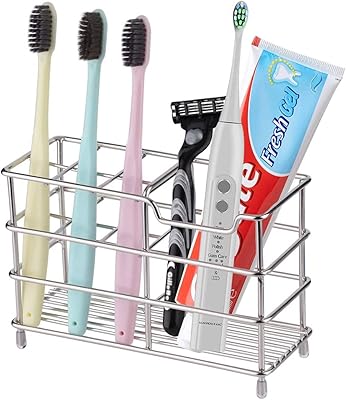 Knyson porte-brosse à dents et dentifrice haute capacité en acier inoxydable avec 7 emplacements - support organisateur de rangement pour salle de bain pour dentifrice, nettoyant pour le visage, peigne et rasoir - argent. La boutique en ligne DIAYTAR COTE D'IVOIRE offre une expérience d'achat unique et personnalisée, conçue pour répondre aux besoins spécifiques de chaque client. Avec plus de 300 000 références disponibles, les clients peuvent trouver des produits pour répondre à tous leurs besoins, depuis les produits de soins personnels jusqu'aux gadgets électroniques. La boutique est engagée à offrir des produits de haute qualité, ainsi qu'un service client exceptionnel
