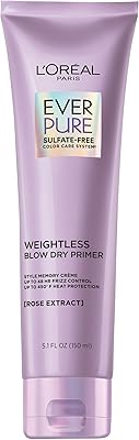 L'oreal paris everpure base de séchage légère sans sulfate, protectrice thermique pour un contrôle