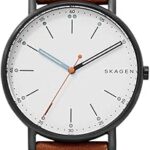 Montre analogique pour homme avec logo skagen avec cadran blanc et bracelet