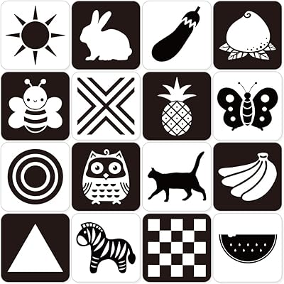 Carte flash yoo noir et blanc pour bébé, 24 cartes et 48 pages