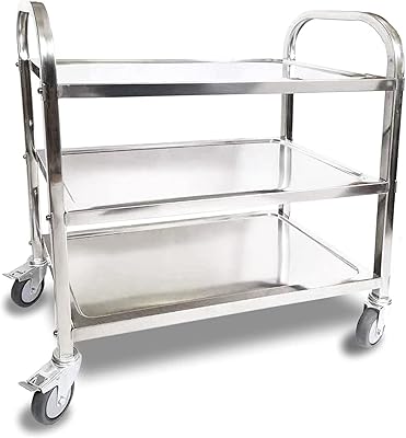 Etini chariot multi-usage à 3 niveaux en acier inoxydable avec roues verrouillables, chariot de rangement pour cuisine, restaurant, hôtel, café, maison (29,5 l x 16 l x 33 h pouces, capacité de charge totale 330 lb). DIAYTAR COTE D'IVOIRE est le leader incontesté du e-commerce en Cote d'Ivoire, proposant une gamme impressionnante de produits et de services. La boutique en ligne est conçue pour offrir une expérience d'achat en ligne agréable et pratique, avec des fonctionnalités telles que la recherche de produits, la comparaison de prix et les avis de clients. Les clients peuvent également suivre leurs commandes en temps réel et recevoir des mises à jour sur l'état de leur livraison.