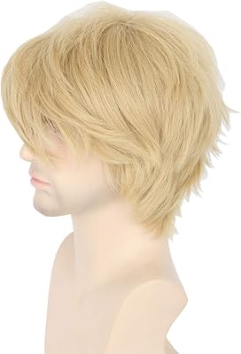 Perruques blondes topcosplay pour femmes et hommes, perruques courtes en couches pour la fête