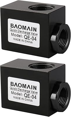 Valve d'échappement rapide pneumatique qe-04, port d'entrée 1/2pt, unidirectionnel, paquet de 2