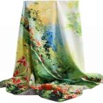35" écharpe 100% soie de mûrier imprimée ou de couleur unie, grand foulard