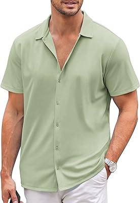 Chemise décontractée boutonnée à manches courtes pour hommes, sans rides, chemise d'été. DIAYTAR COTE D'IVOIRE est la destination idéale pour faire vos achats en ligne en Côte d'Ivoire, avec une offre diversifiée allant de l'électronique à la mode en passant par les produits pour la maison. La boutique propose des produits de haute qualité à des prix compétitifs. Elle est réputée pour son service client de qualité.