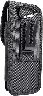 Dfv mobile - étui de ceinture en nylon avec clip métallique et porte-carte