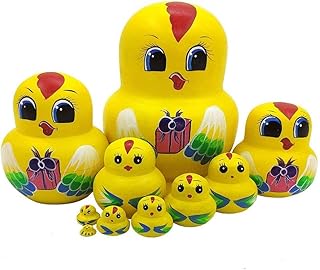 Poupées gigognes russes, animal mignon, canard, matriochka, ensemble empilable, 10 pièces, jouets faits