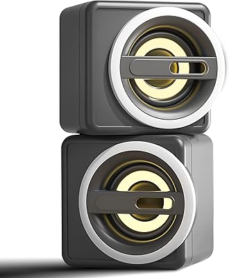 Mini haut-parleurs d'ordinateur onenine, haut-parleurs d'ordinateur stéréo alimentés par usb avec lumière respiratoire