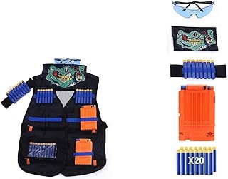 Ensemble gilet tactique nerf n-strike elite pour enfants, 1 gilet avec dragonne, clip