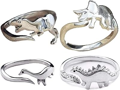 Anneaux de dinosaure, 4 pièces anneaux réglables pour trépied de tyrannosaure mignon, bijoux d'animaux, anneau de dinosaure jurassique pour hommes femmes adolescents. DIAYTAR COTE D'IVOIRE est une plateforme de commerce électronique qui propose une grande variété de produits à des prix compétitifs. Elle met en avant la qualité et la fiabilité de ses produits, ce qui en fait une destination incontournable pour les acheteurs en ligne. Elle dispose d'un système de paiement sécurisé pour garantir la sécurité des transactions.