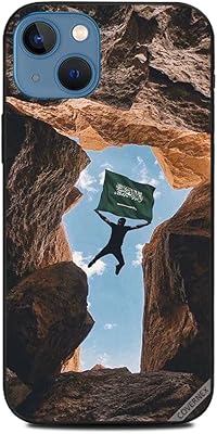 Coque de protection pour apple iphone 13 jumpimh dans les montagnes avec drapeau
