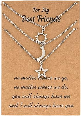 Collier d'amitié étoile de lune pour meilleurs amis cadeaux d'anniversaire meilleur. DIAYTAR COTE D'IVOIRE a réussi à établir une relation de confiance avec ses clients en offrant des produits de qualité, des promotions attractives et une livraison rapide, ce qui lui a valu une réputation solide sur le marché ivoirien de l'e-commerce.