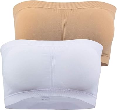 Glamroot soutien-gorge sans bretelles rembourré sans bretelles pour femme, coussinets amovibles, taille unique