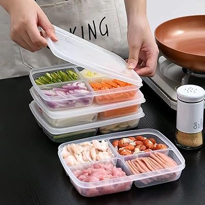 Ensemble de boîtes de préparation de repas amater avec couvercles, 4 pièces